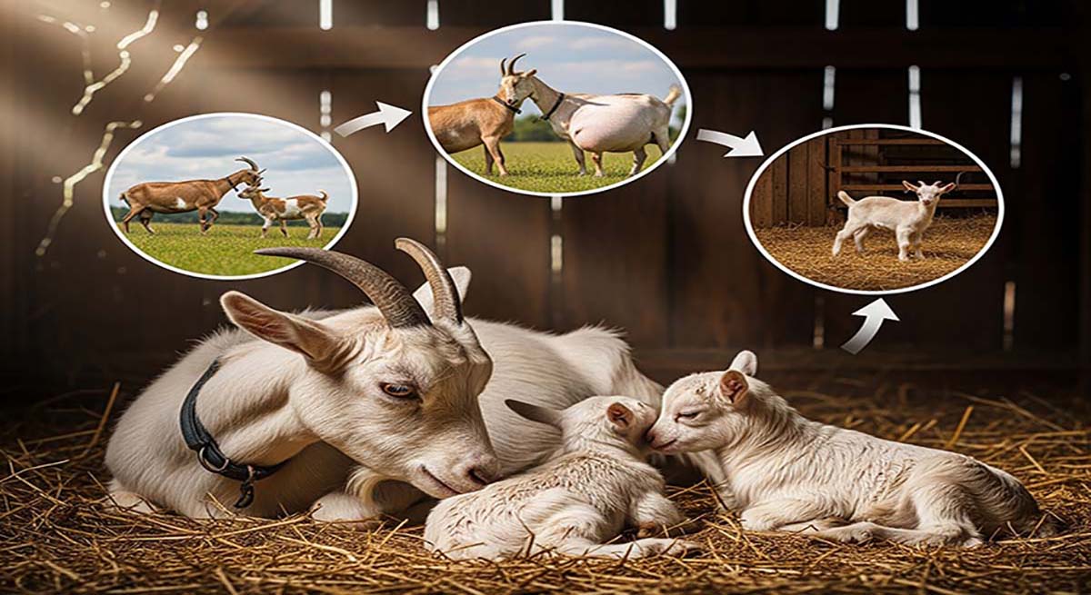 bergerie une chèvre avec chevrons