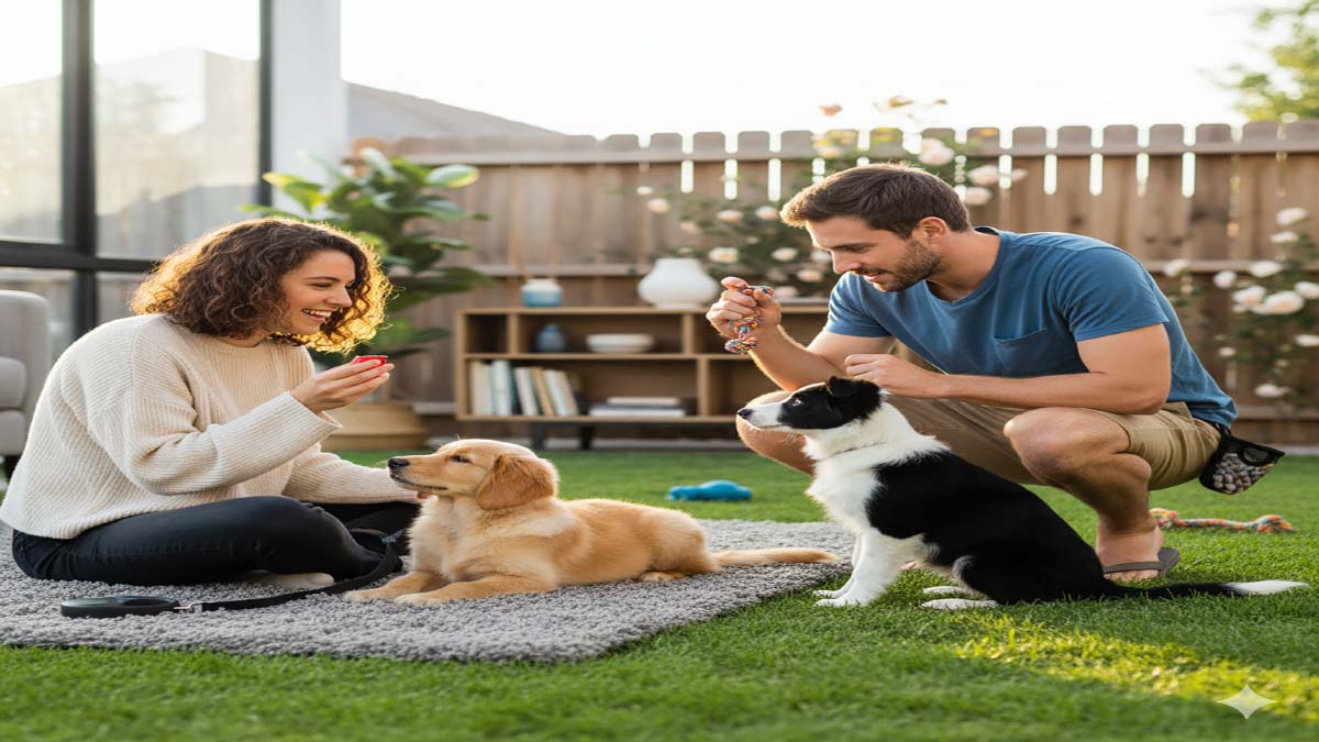 Chiot en séance d'éducation