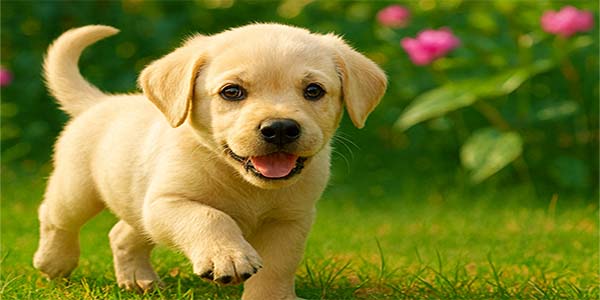 Chiot heureux et curieux observant son environnement