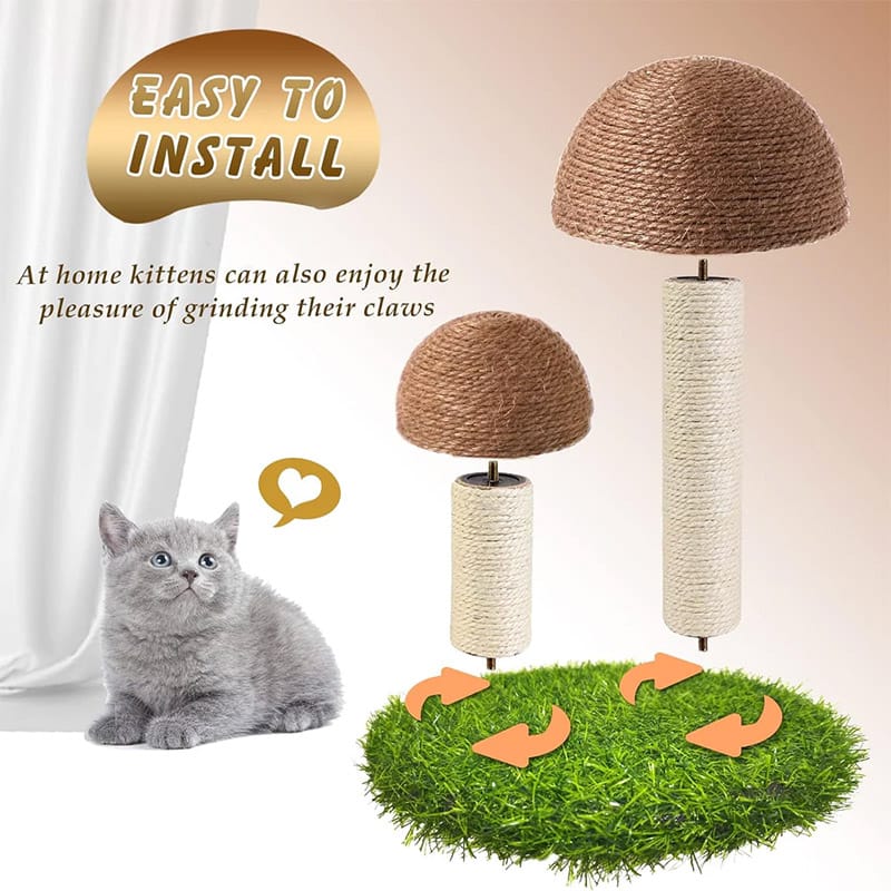 Arbre à Chat Champignon en Sisal Naturel – Design Mignon & Griffoir Durable – Image 3