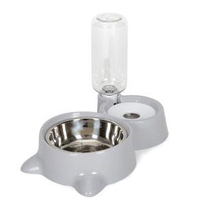 Distributeur automatique 2-en-1 pour croquettes et eau, idéal chats et chiens