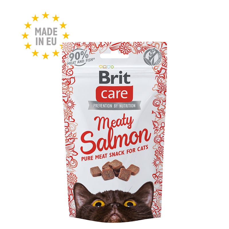 Friandise Brit Care Meaty Saumon — snack naturel pour chats