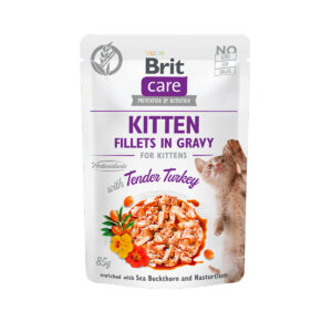 Brit Care Cat Kitten 85g filets de dinde en jus pour chaton