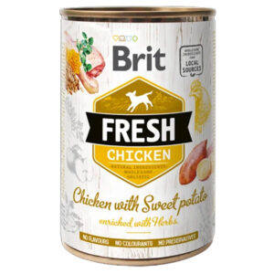 Brit Fresh Poulet Patate Douce 400g pâtée humide sans gluten pour chien