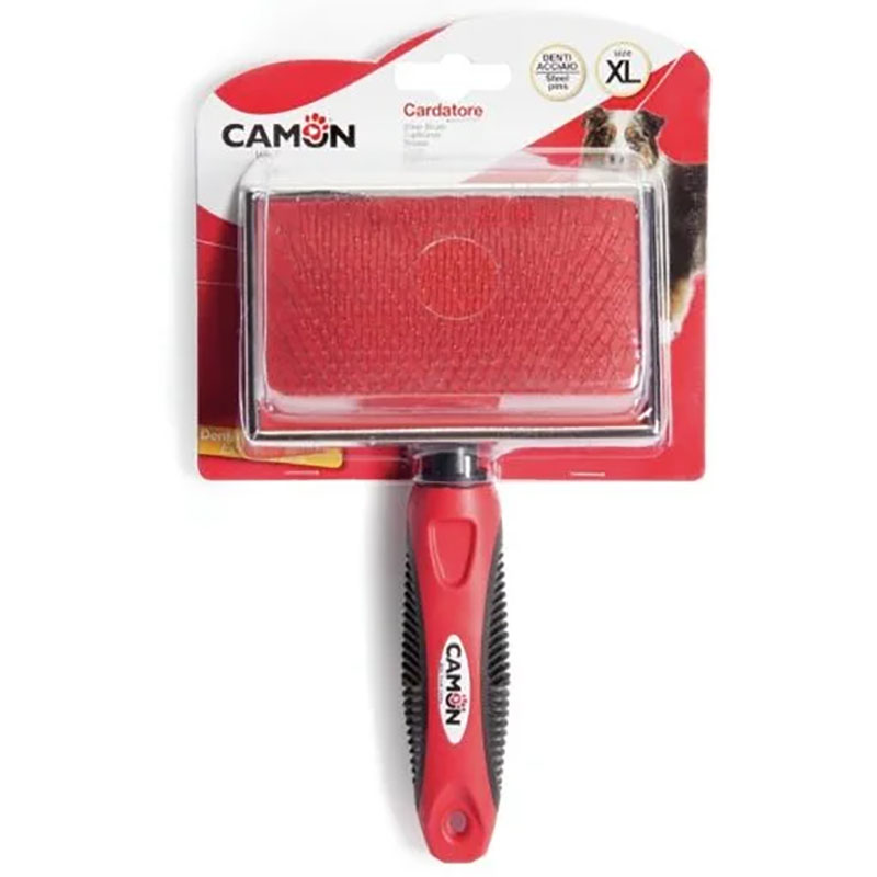 Brosse lissante Camon avec picots inox pour chien et chat