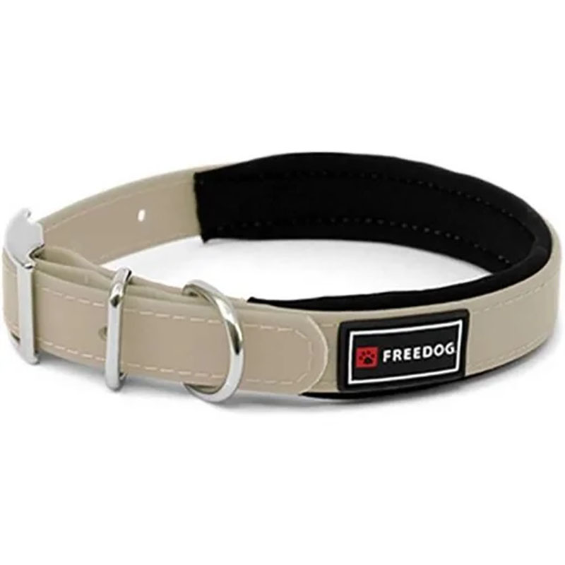 Collier confort beige rembourré FREEDOG pour chien