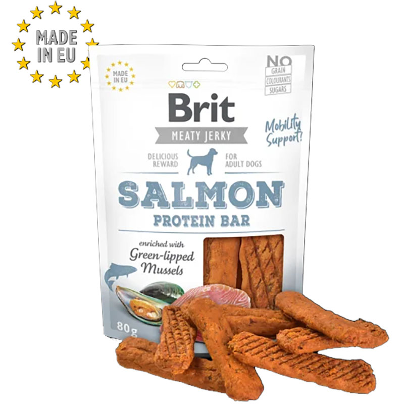 Brit Meat Jerky Salmon Protein Bar 80g friandise pour chien