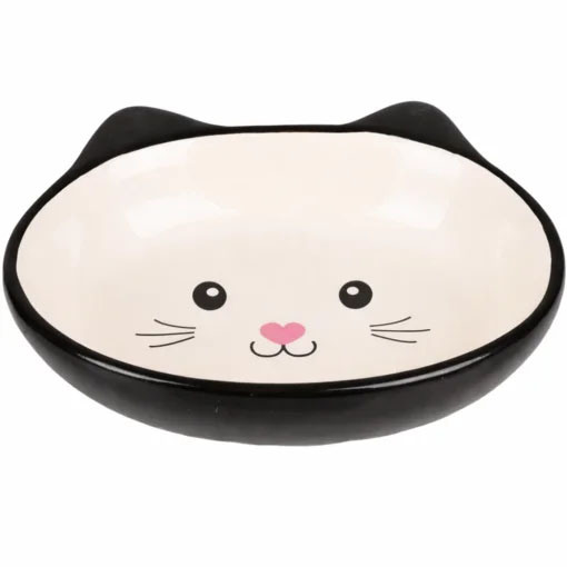 Gamelle chat Flamingo Isa céramique anti stress bleu blanc noir