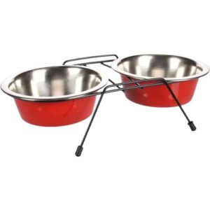 Bol double 2 en 1 pour chien et chat alimentation et eau tailles XS à M