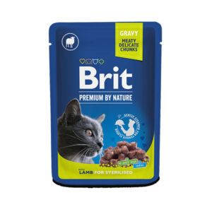 Pâtée Brit Premium chat stérilisé agneau en sauce